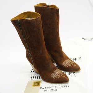 Golden Goose Candy Suede Cowboy Boots, Brown, Multiple Sizes, New W COA, Bag